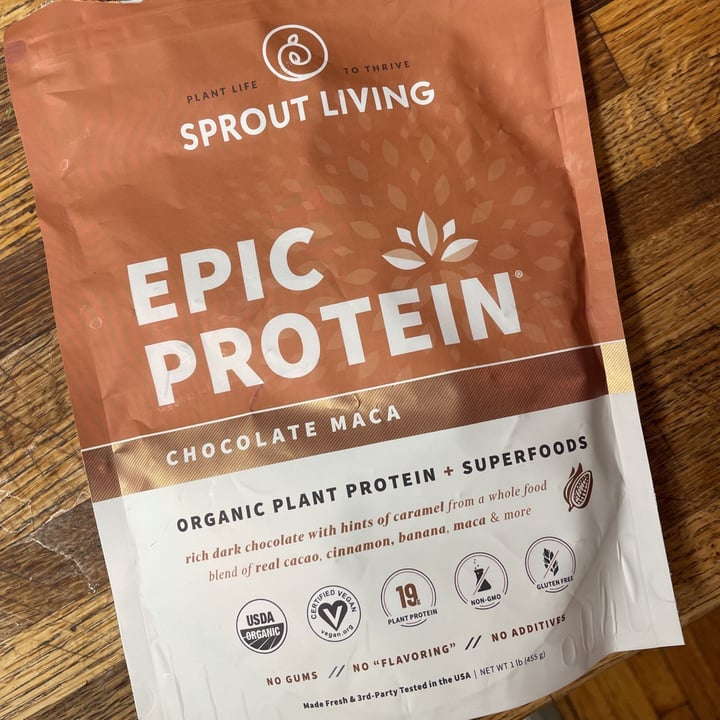 photo of Sprout Living Epic Protein - Chocolate Maca shared by @sarahrchow on  18 Feb 2021 - review
