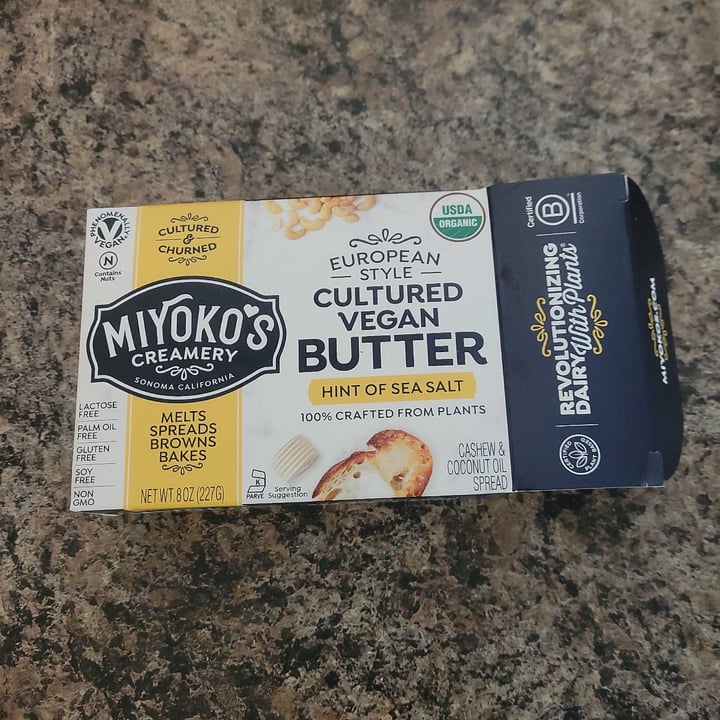 review photo of Miyoko's Creamery European Style Cultured Vegan Butter Hint of Sea Salt shared by @mmthompson on 09 Jul 2021 - review