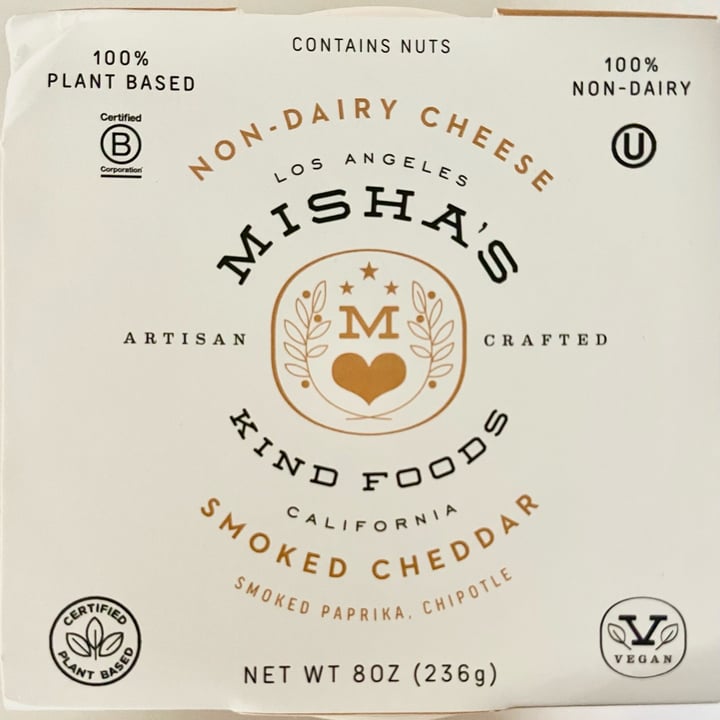 photo of Misha’s Kind Foods Non-Dairy Cheese Smoked Cheddar shared by @ellefire on  08 Jun 2022 - review