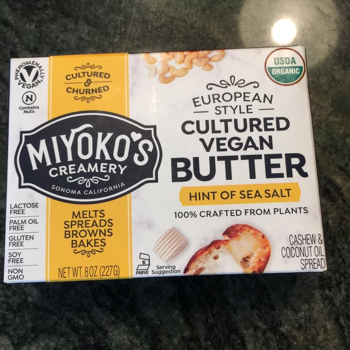photo of Miyoko's Creamery European Style Cultured Vegan Butter Hint of Sea Salt shared by @ndlouhyveg on  06 Nov 2020 - review
