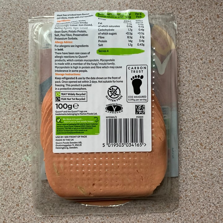 photo of Quorn Smoky Ham Free Slices shared by @petermcgill on  15 Jun 2021 - review