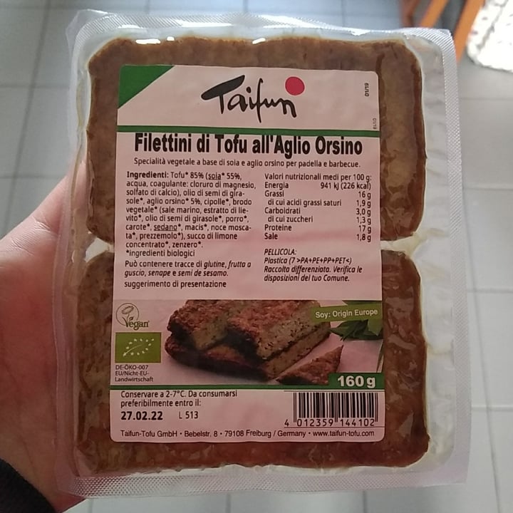 review photo of Taifun Filettini di Tofu all'Aglio Orsino shared by @platipo on 03 Apr 2022 - review