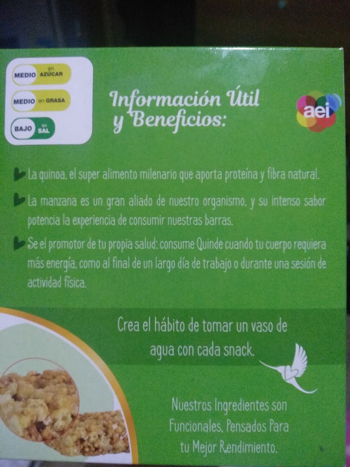 review photo of Quinde Barra de granola, quinoa, avena y arroz shared by @katherinevegi on 04 Jul 2020 - review
