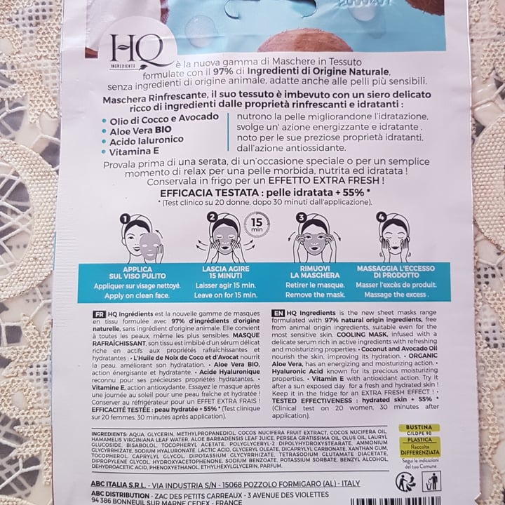 review photo of Hq ingredients maschera rinfrescante shared by @sabrinarr on 19 Jul 2022 - review
