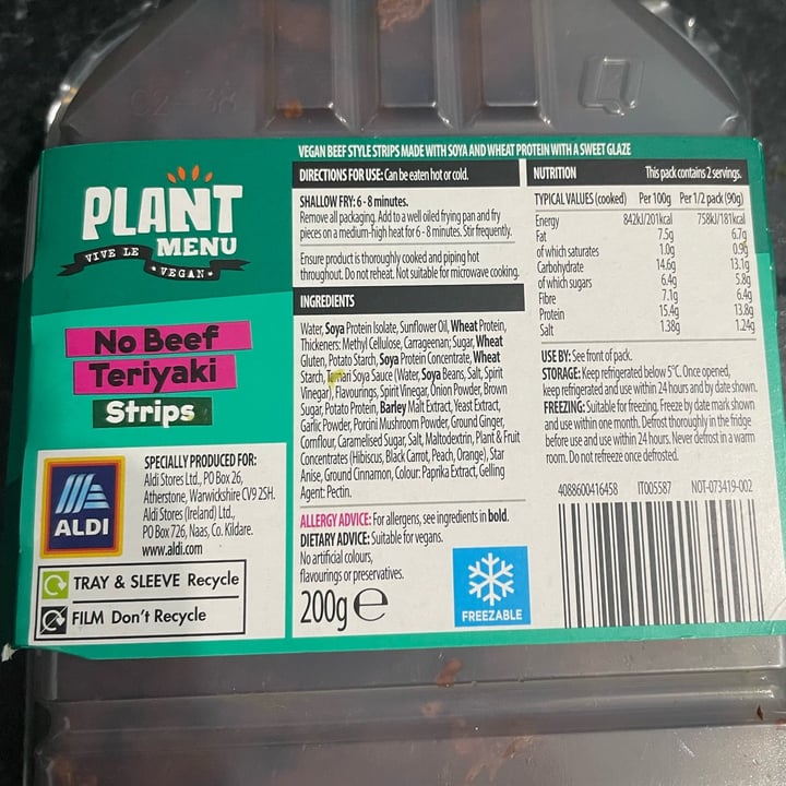 photo of Plant Menu No beef teriyaki strips shared by @olivejuice on  15 Dec 2022 - review