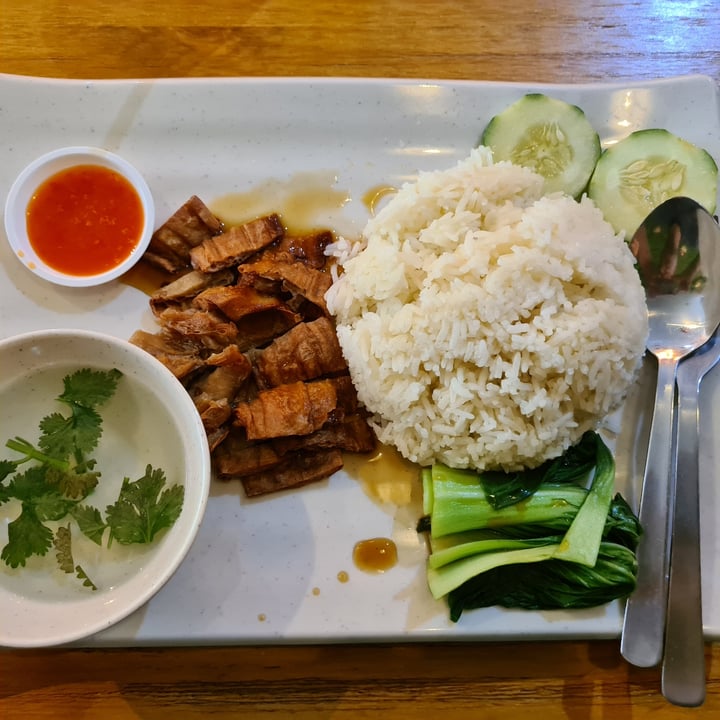 review photo of Leaf Corner (Vegetarian) Fragrant Roasted Chicken with Rice shared by @gretchforveg on 10 Aug 2020 - review