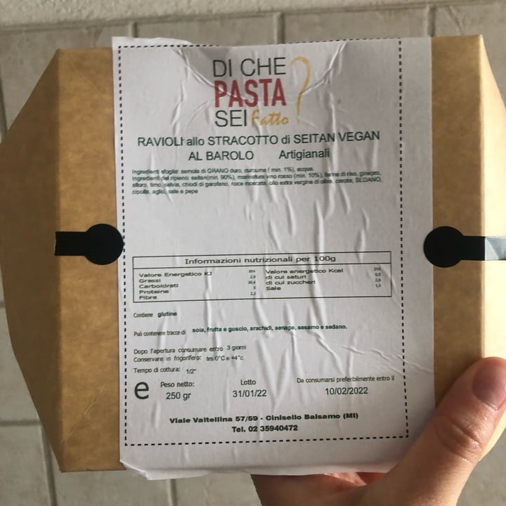 photo of Di che pasta sei fatto Ravioli allo stracotto Di Seitan Vegan Al Barolo shared by @giuliettaveg on  04 Feb 2022 - review