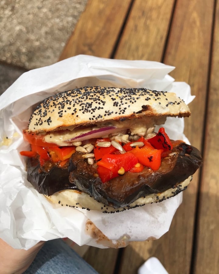 photo of The Bagel Boys Harissa Eggplant Bagel shared by @aveganfromaustralia on  10 Mar 2020 - review