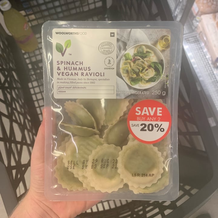 photo of Woolworths Food Spinach And Hummus Ravioli shared by @leonarddejager on  21 Aug 2022 - review