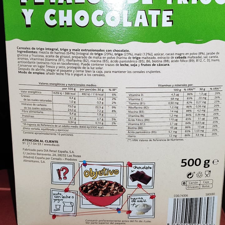 photo of Dia% Pétalos de Trigo y Chocolate shared by @gorgona on  23 Jun 2022 - review