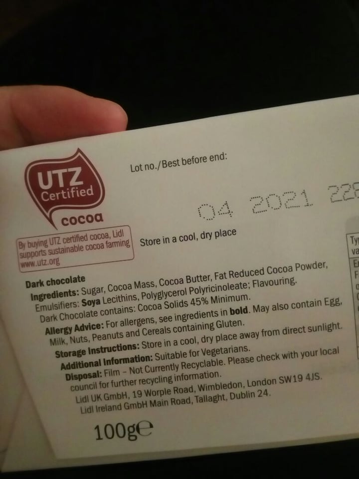 photo of Vemondo  Dark Chocolate shared by @linds91ay on  14 Feb 2020 - review