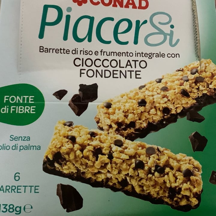 photo of Piacersi | Conad Barretta Di Riso E Frumento Integrale Con Cioccolato Fondente shared by @luisaf on  08 Apr 2022 - review