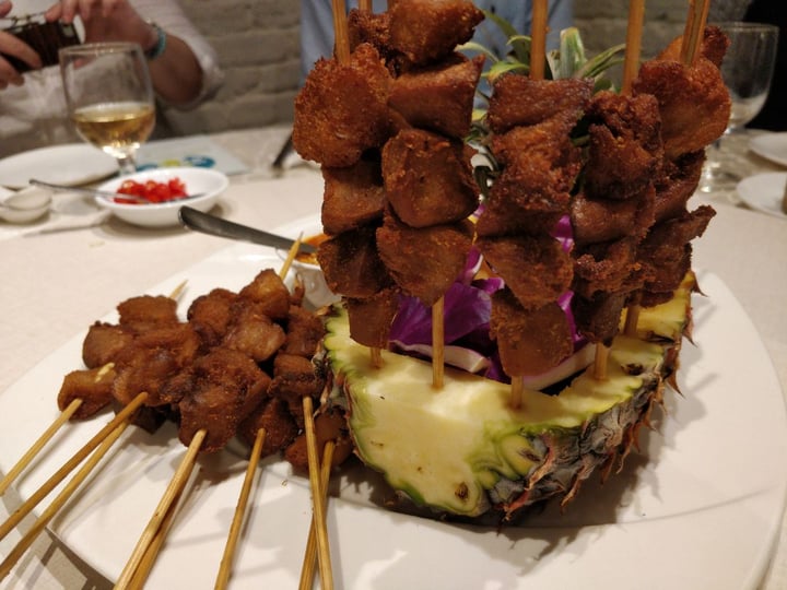 photo of LingZhi Vegetarian - Liat Towers Vegetarian Satay served in Fresh Pineapple shared by @mikebroadhead on  29 Jul 2019 - review