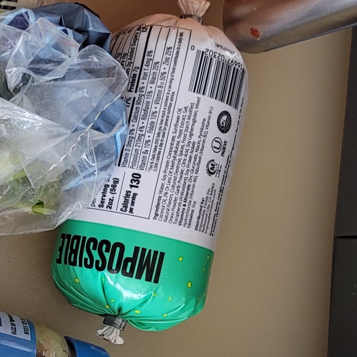 photo of Impossible Foods Impossible Sausage (Ground Savory) shared by @glitteredweb on  17 Apr 2022 - review