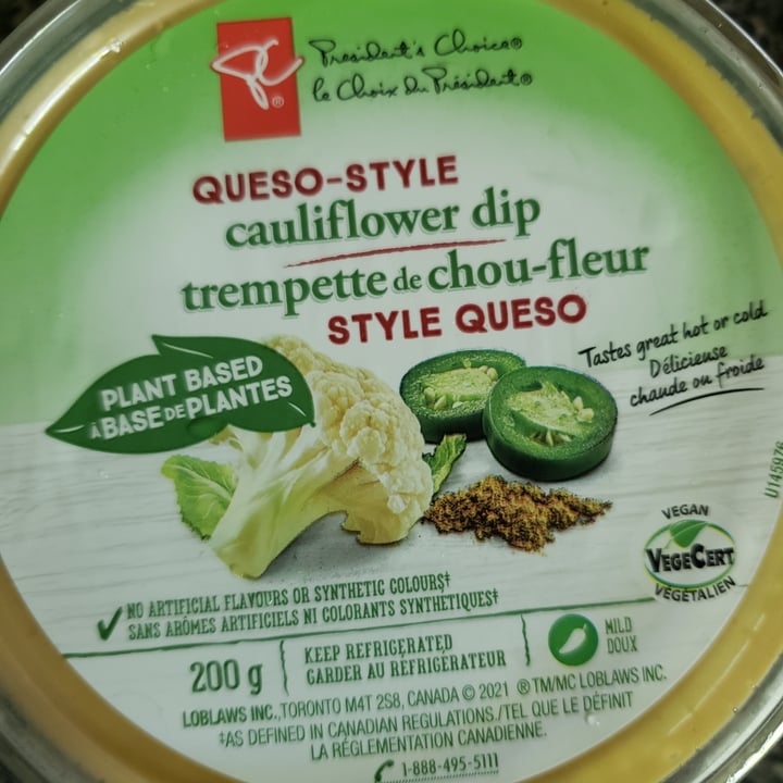 review photo of President's Choice Queso Style Cauliflower Dip shared by @jfudge on 04 Aug 2021 - review