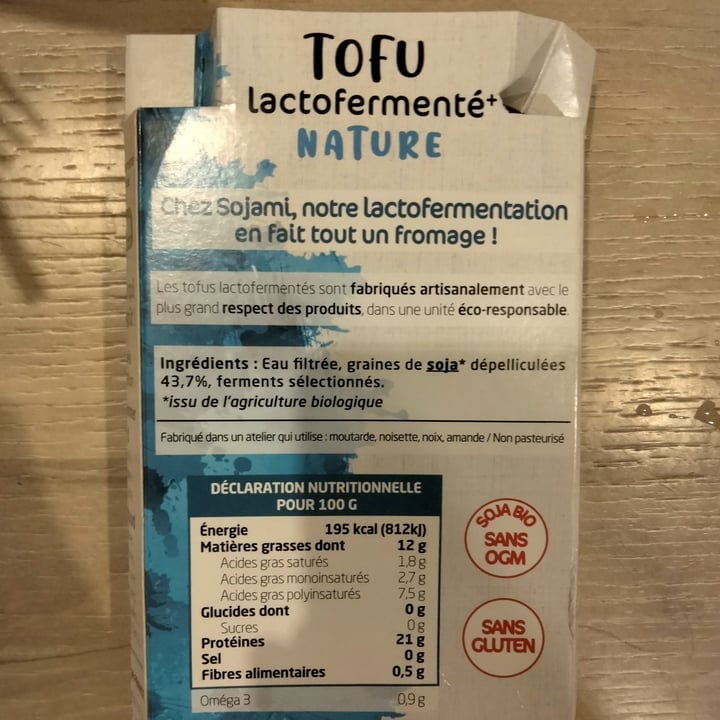 photo of Sojami Tofu Lactofermenté Nature shared by @clairett on  16 Mar 2022 - review
