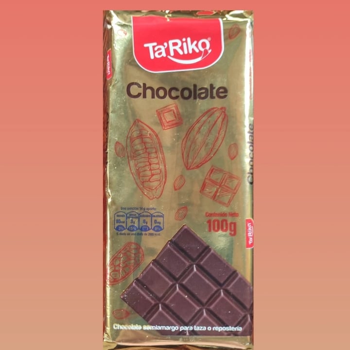 photo of Ta'Riko Chocolate Semiamargo shared by @carito22vegan on  05 Sep 2021 - review