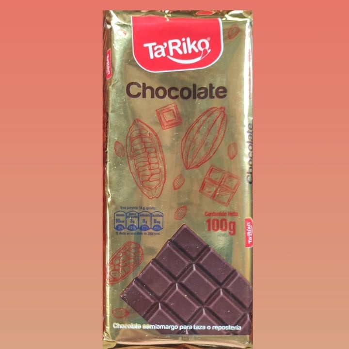 review photo of Ta'Riko Chocolate Semiamargo shared by @carito22vegan on 05 Sep 2021 - review