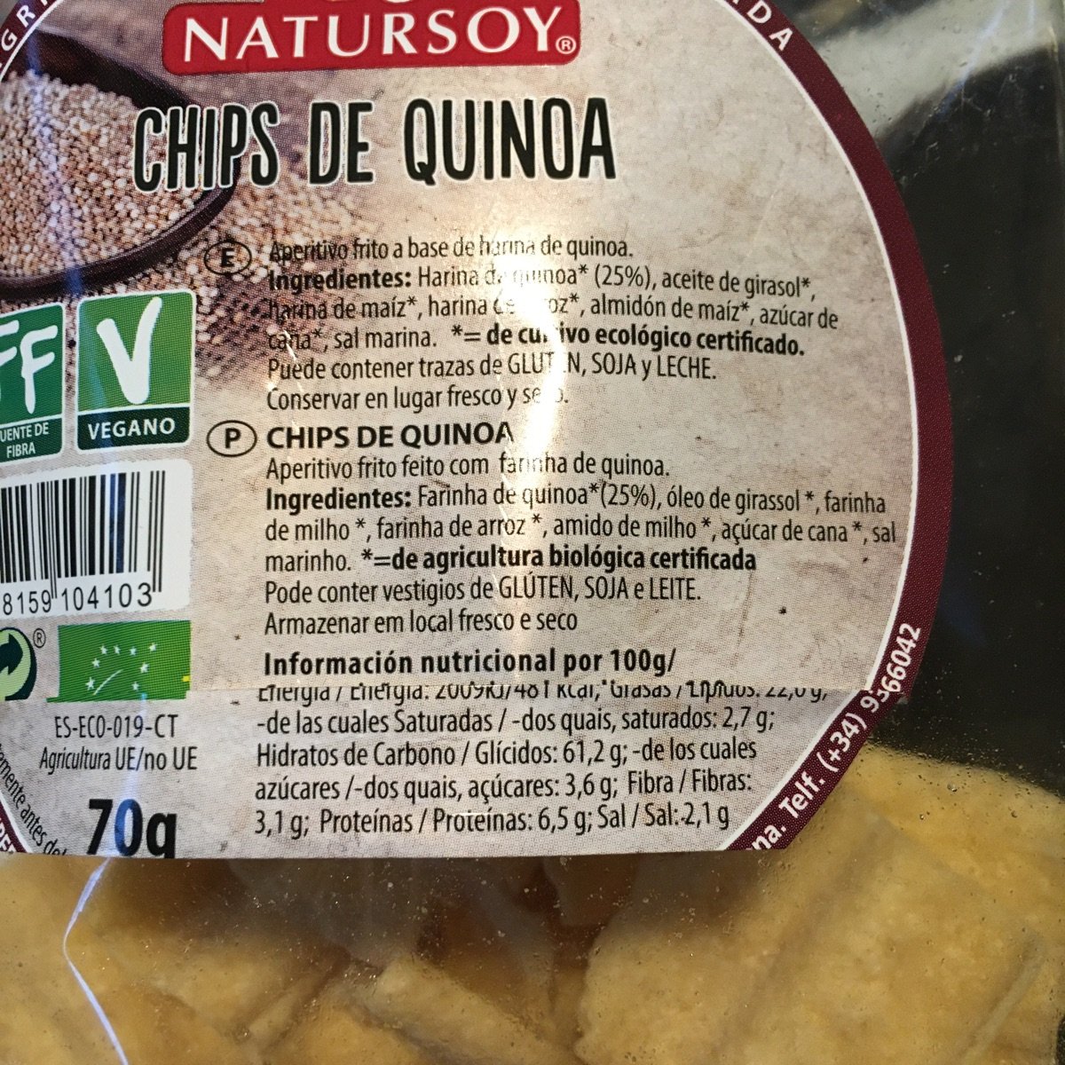 Natursoy Chips de quinoa Reviews abillion