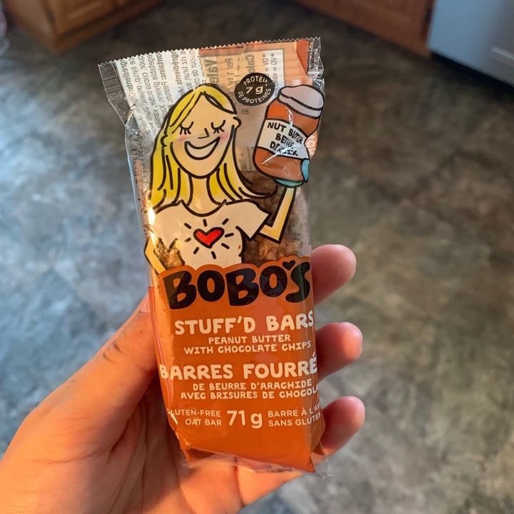 review photo of Bobo's Stuff’d Peanut Butter Chocolate Chip Oat Bar shared by @ironicallyhamm on 09 Sep 2021 - review