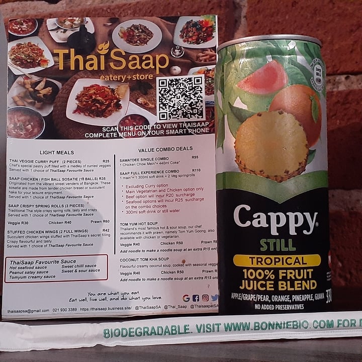 review photo of Cappy 100% Fruit Juice Blend Tropical shared by @vegancheez on 14 Feb 2021 - review