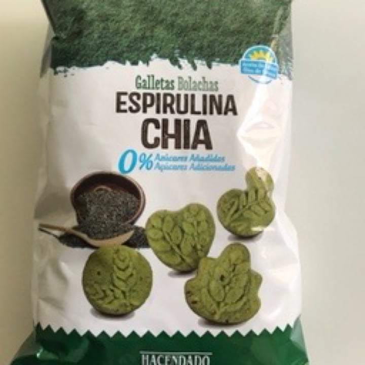 photo of Hacendado Galletas Bolachas Espirulina Chía shared by @andrebay on  04 May 2020 - review