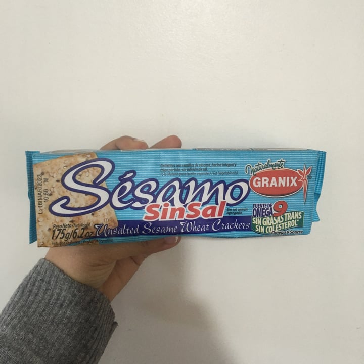 photo of Granix Galletitas Crackers con Semilla de Sésamo Sin Sal shared by @nubosidadvariable on  19 Oct 2022 - review