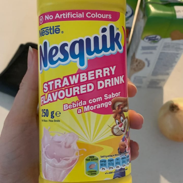 photo of Nesquik Strawberry Flavour shared by @theveganstudents on  15 Sep 2021 - review