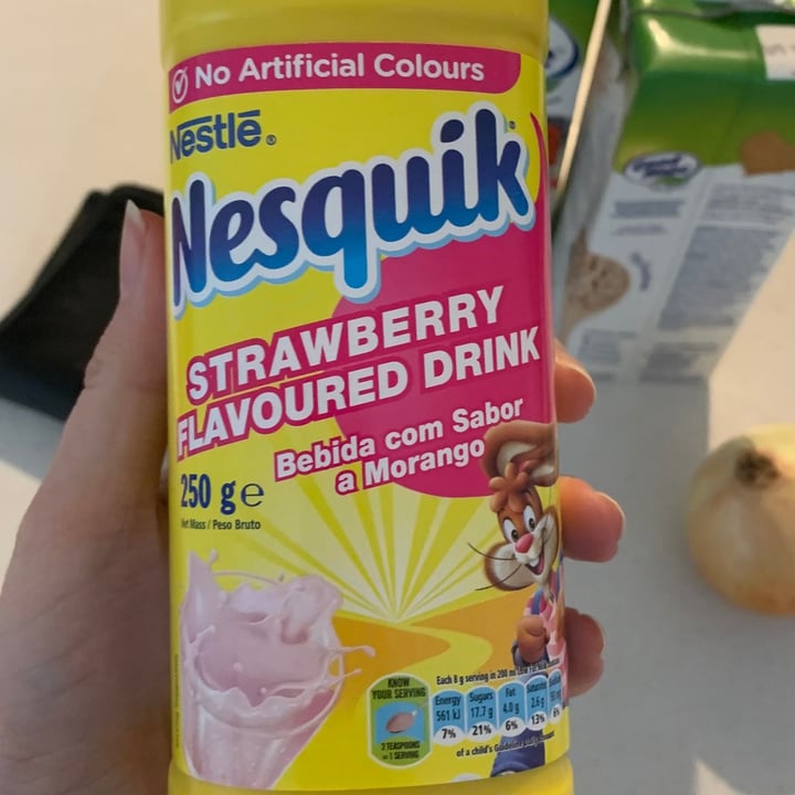 review photo of Nesquik Strawberry Flavour shared by @theveganstudents on 15 Sep 2021 - review
