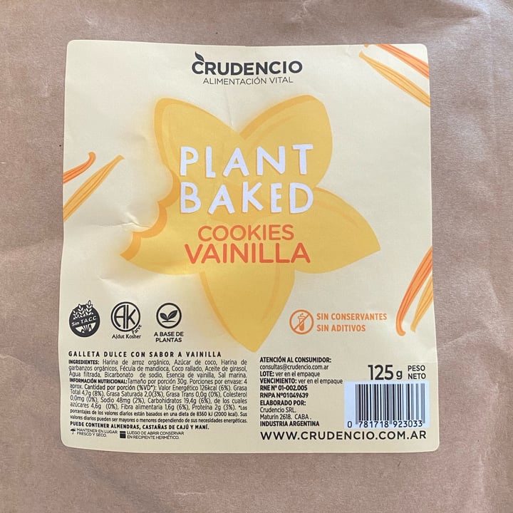 photo of Crudencio Plant Baked Cookies Vainilla shared by @-vanevegan- on  22 Jul 2022 - review