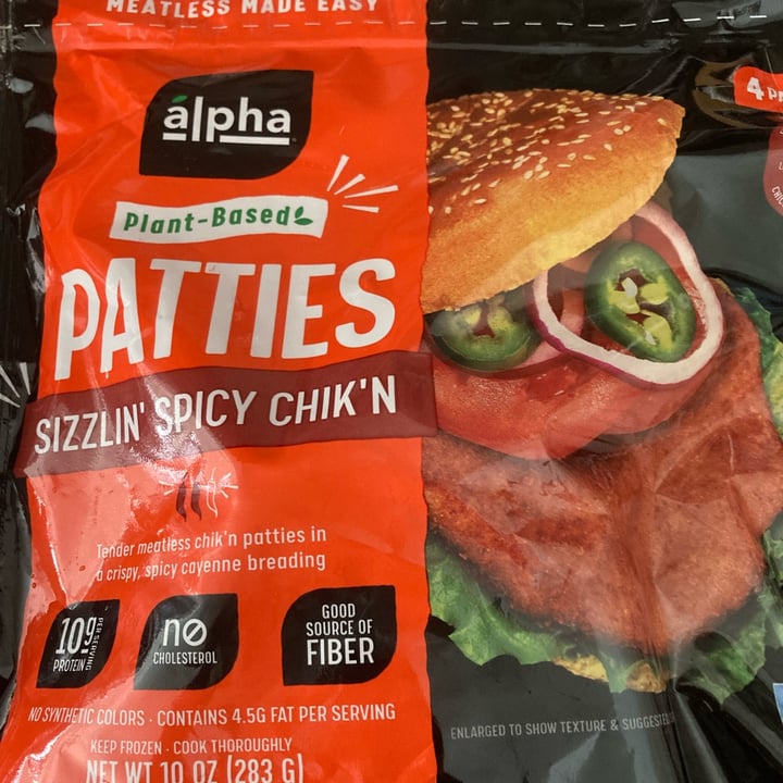 photo of Alpha Foods Plant-based Patties - Sizzlin Spicy Chik’n shared by @lianal627 on  29 May 2022 - review