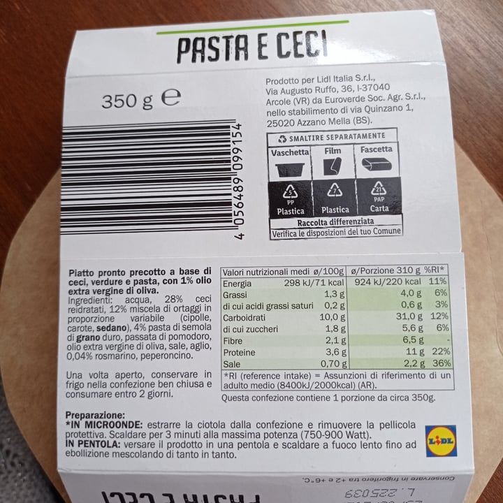 photo of Vallericca Pasta e ceci shared by @verdurila on  15 Apr 2022 - review