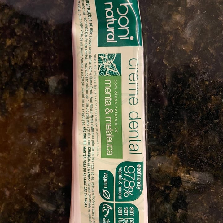 photo of Boni natural Creme Dental Menta & Melaleuca shared by @carlossimoescampos85 on  22 Apr 2022 - review