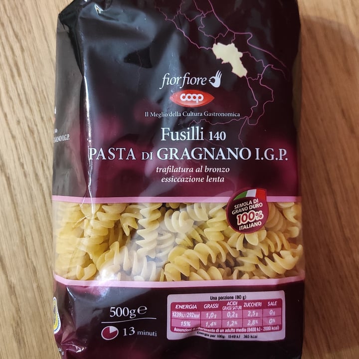 photo of Coop Fusilli 140 pasta di Gragnano IGP shared by @francescaf on  05 Jun 2022 - review