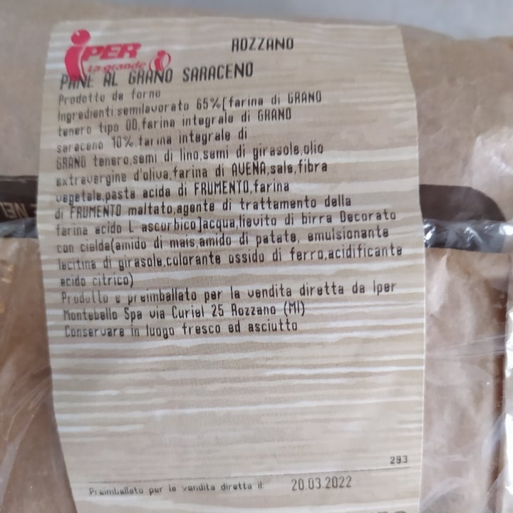 photo of Iper La grande I Pane al grano saraceno shared by @alexxxxxx on  20 Mar 2022 - review