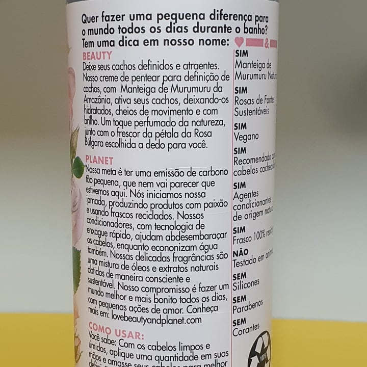 review photo of Love Beauty and Planet Crema para pentear Manteiga de Murumuru e Rosa shared by @anacarrijo on 21 Sep 2021 - review