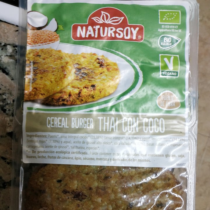 photo of Natursoy Cereal burguer Thai Con Coco shared by @letiarg on  05 Jun 2020 - review