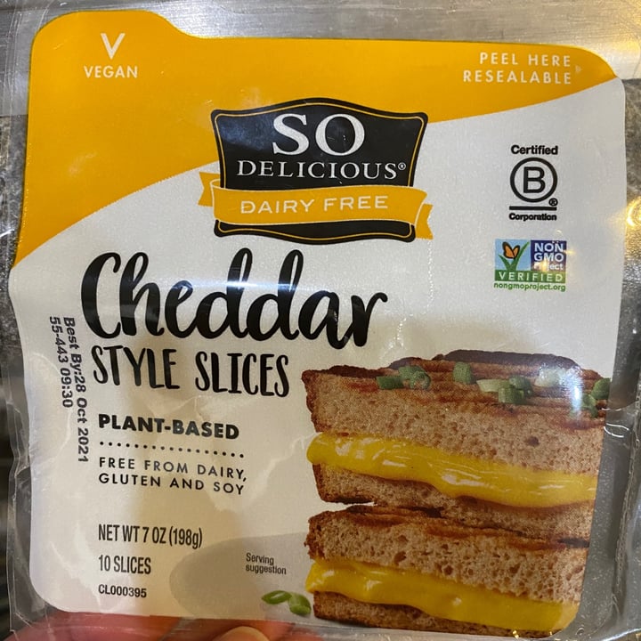 photo of So Delicious Dairy Free Cheddar Style Slices shared by @snl017 on  01 Nov 2021 - review
