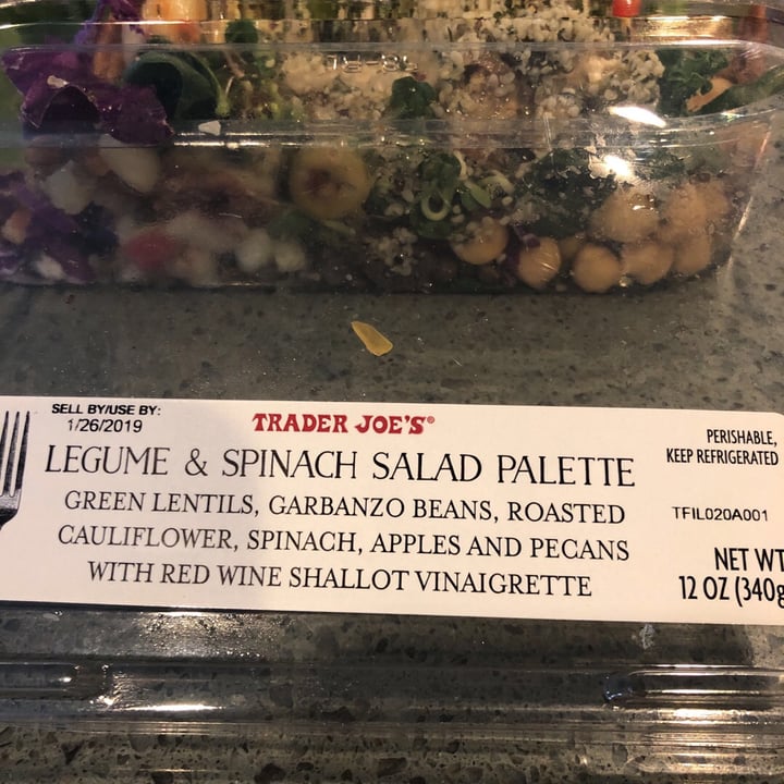 photo of Trader Joe's Legume & Spinach Salad Palette shared by @becky on  24 Jan 2019 - review