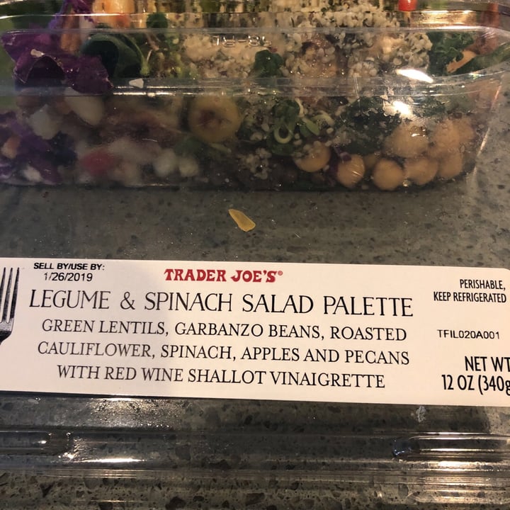 review photo of Trader Joe's Legume & Spinach Salad Palette shared by @becky on 24 Jan 2019 - review