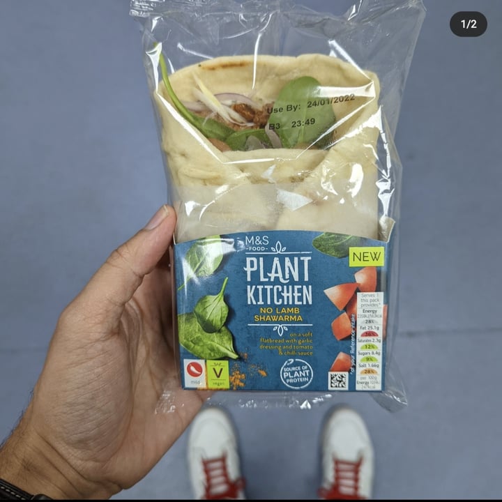 photo of Plant Kitchen (M&S) No Lamb Shawarma shared by @theonlywayisvegan on  10 Mar 2022 - review