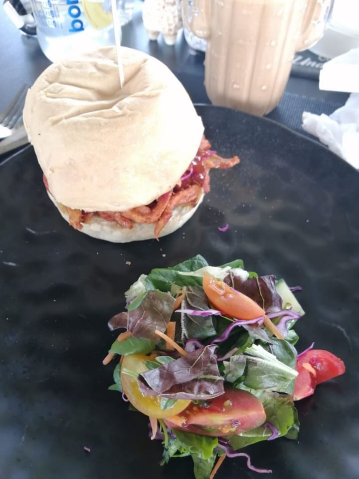 photo of Asher's Corner Cafe @ Ashers Farm Sanctuary Sticky BBQ Pulled Pork Style Burger shared by @jessipambee on  09 Dec 2019 - review