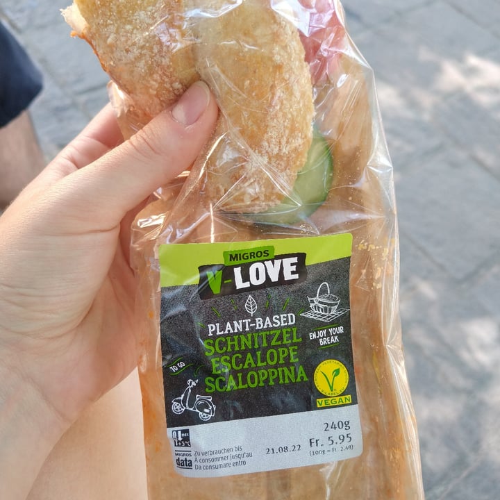 photo of Migros V-Love plant based schniztel escalope scaloppina shared by @saratms on  16 Sep 2022 - review
