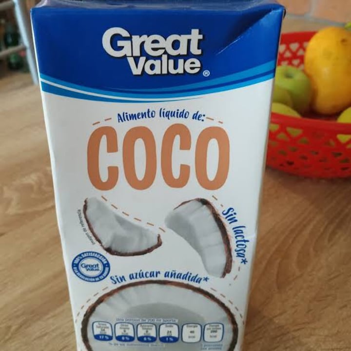 photo of Great Value  Alimento líquido de coco shared by @kimberly16 on  25 Jan 2022 - review