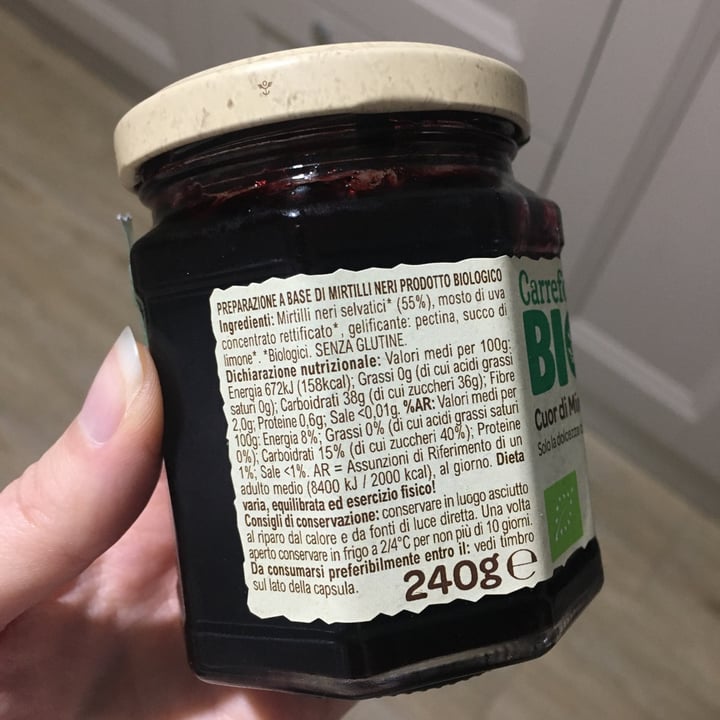 review photo of Carrefour Bio Marmellata cuor di mirtillo shared by @direiellie on 05 Jan 2022 - review