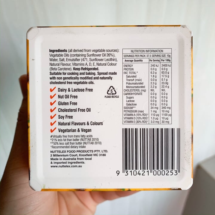 photo of Nuttelex Nuttelex Butter Spread - Original shared by @keyisman on  27 Nov 2019 - review