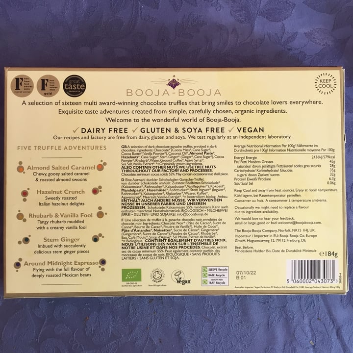 review photo of Booja-Booja a multi award winning selection of organic dairy free chocolate truffles shared by @ladyziggys on 24 Aug 2022 - review