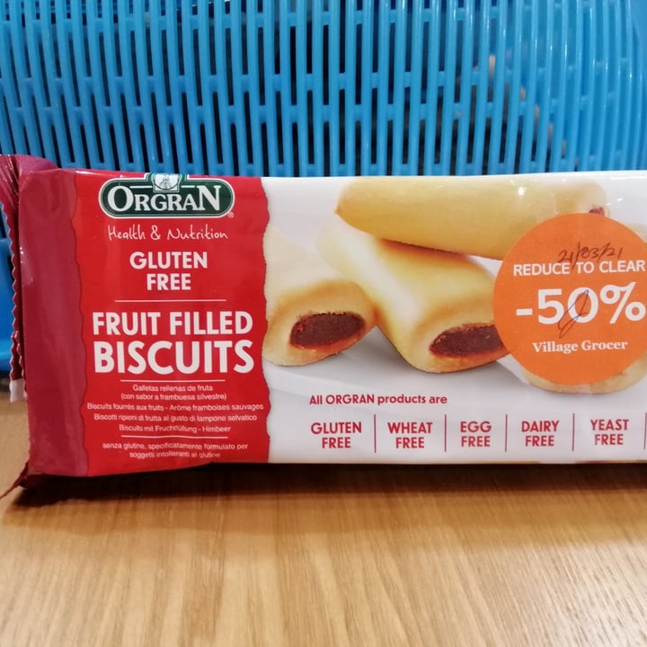 photo of Orgran Fruit-filled Biscuits, Wild Raspberry Flavoured shared by @moralcompassion4all on  29 Mar 2021 - review