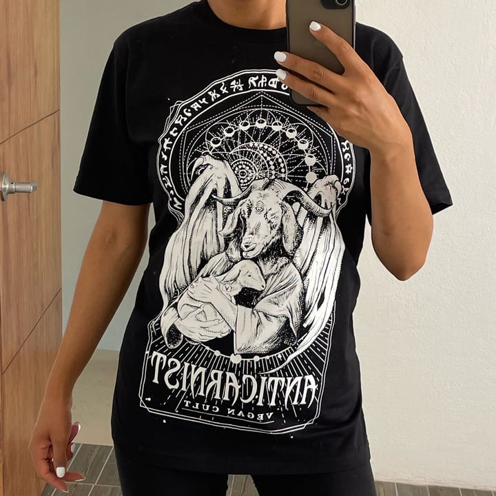 review photo of Anticarnist t-shirt anticarnist vegan cult shared by @michellemurci on 18 Sep 2022 - review
