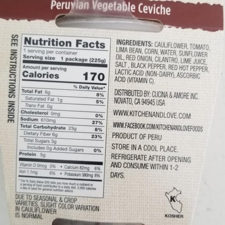 review photo of Kitchen and love Cauliflower Quick Cup Peruvian Vegetable Ceviche shared by @nicoleturchin on 26 Jan 2022 - review